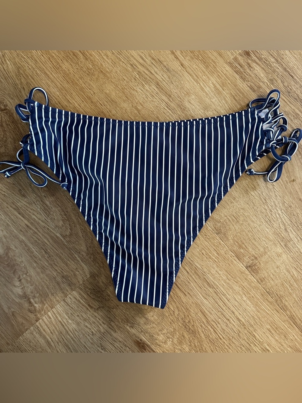 Beachsissi Navy Stripe Tie Side Bikini Bottom XL Coastal Chic - NEW - Picture 8 of 9